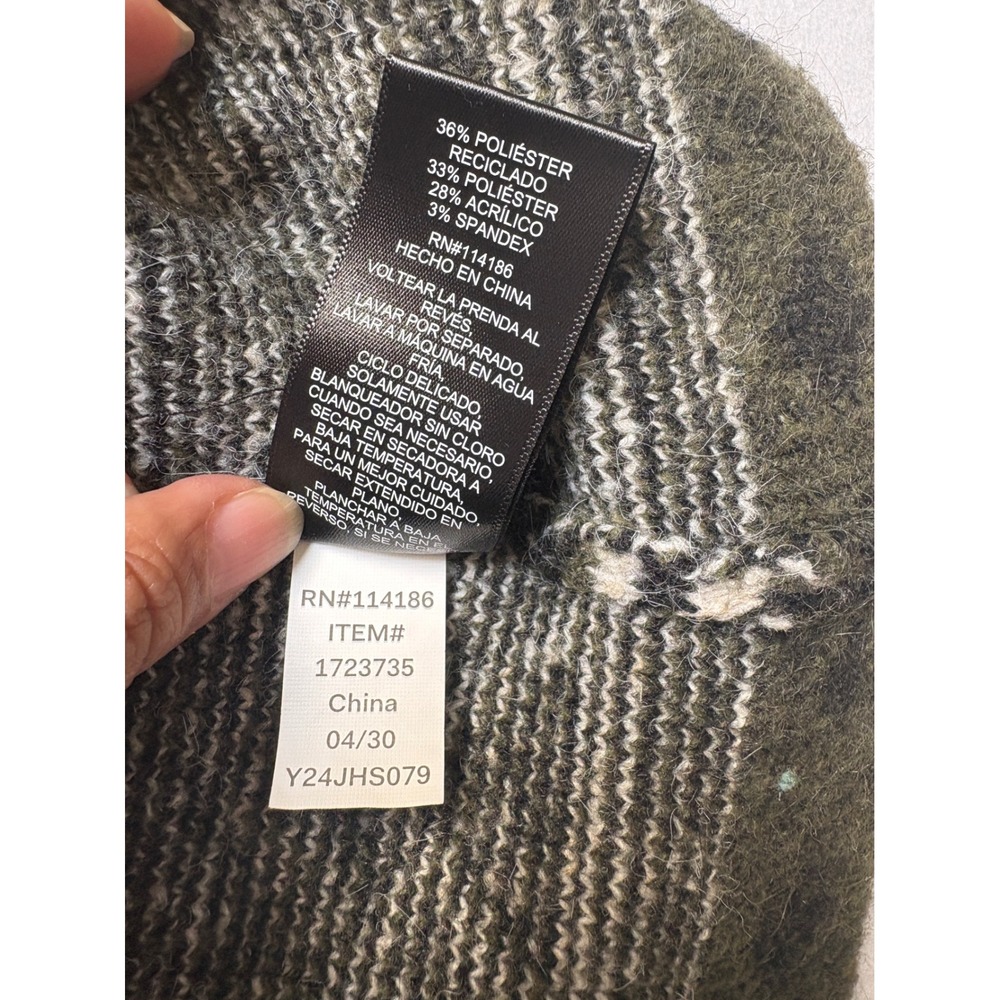 Frye Womens Southwestern Geometric Open Front Cardigan Olive Green Size S - Picture 10 of 12